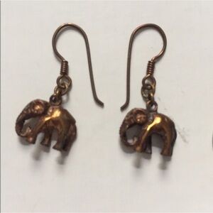 Bronze elephant earrings